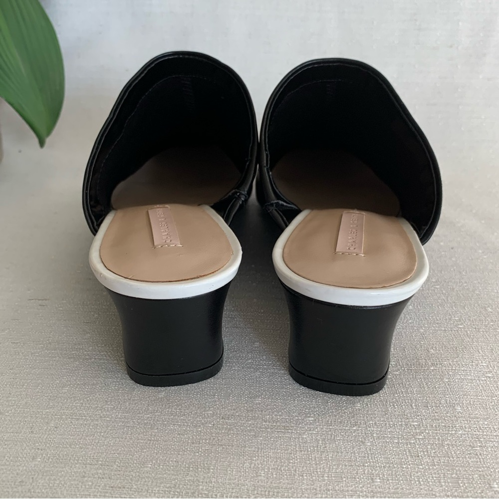 NWOT Charles & Keith Black Faux Leather Wedged Loafer Mules Woman’s EU39 US 8 - Picture 9 of 10